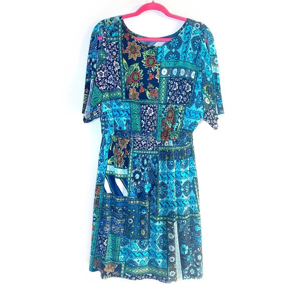 EnFocus Studio Women's Patchwork Pattern Casual Summer Dress - Picture 3 of 4